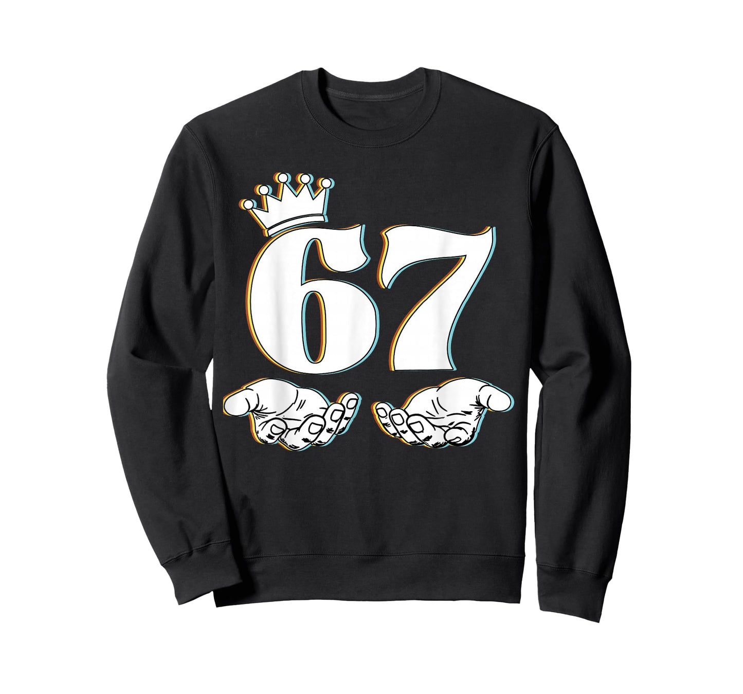 Six Seven 67 Hand Signs King Funny Meme 67 Boys Girls Kids T-Shirt