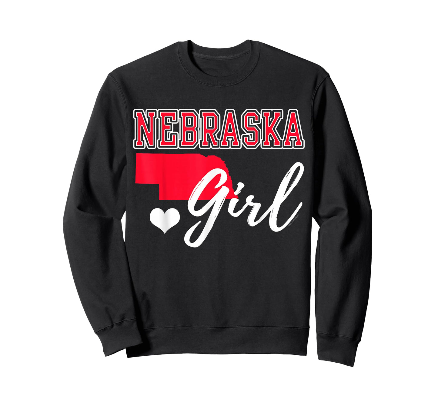 Nebraska Girl Heart Map Shape Souvenir Gift for Women Girls T-Shirt