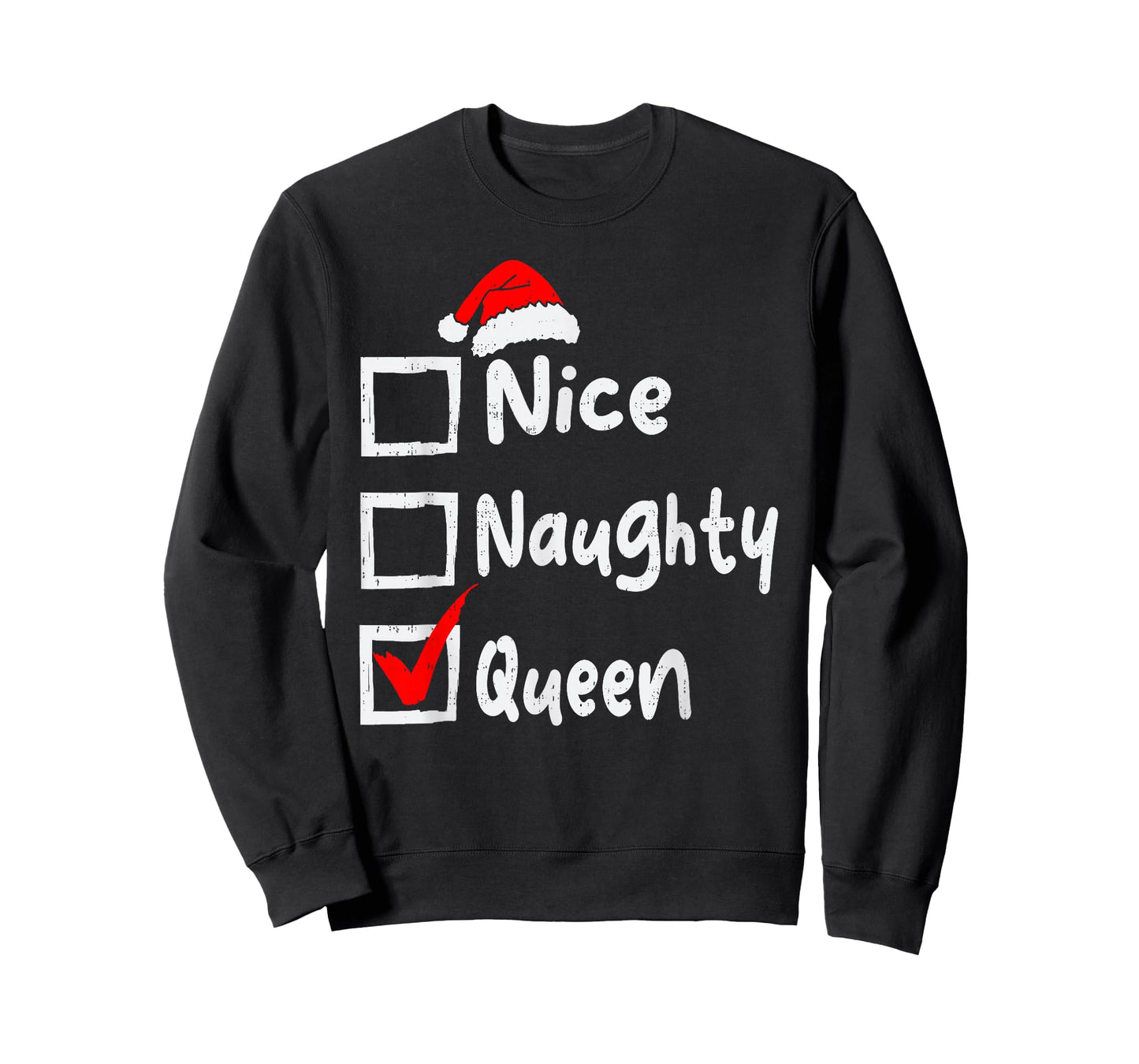 Nice Naughty Queen Funny Christmas List Family Matching Xmas T-Shirt