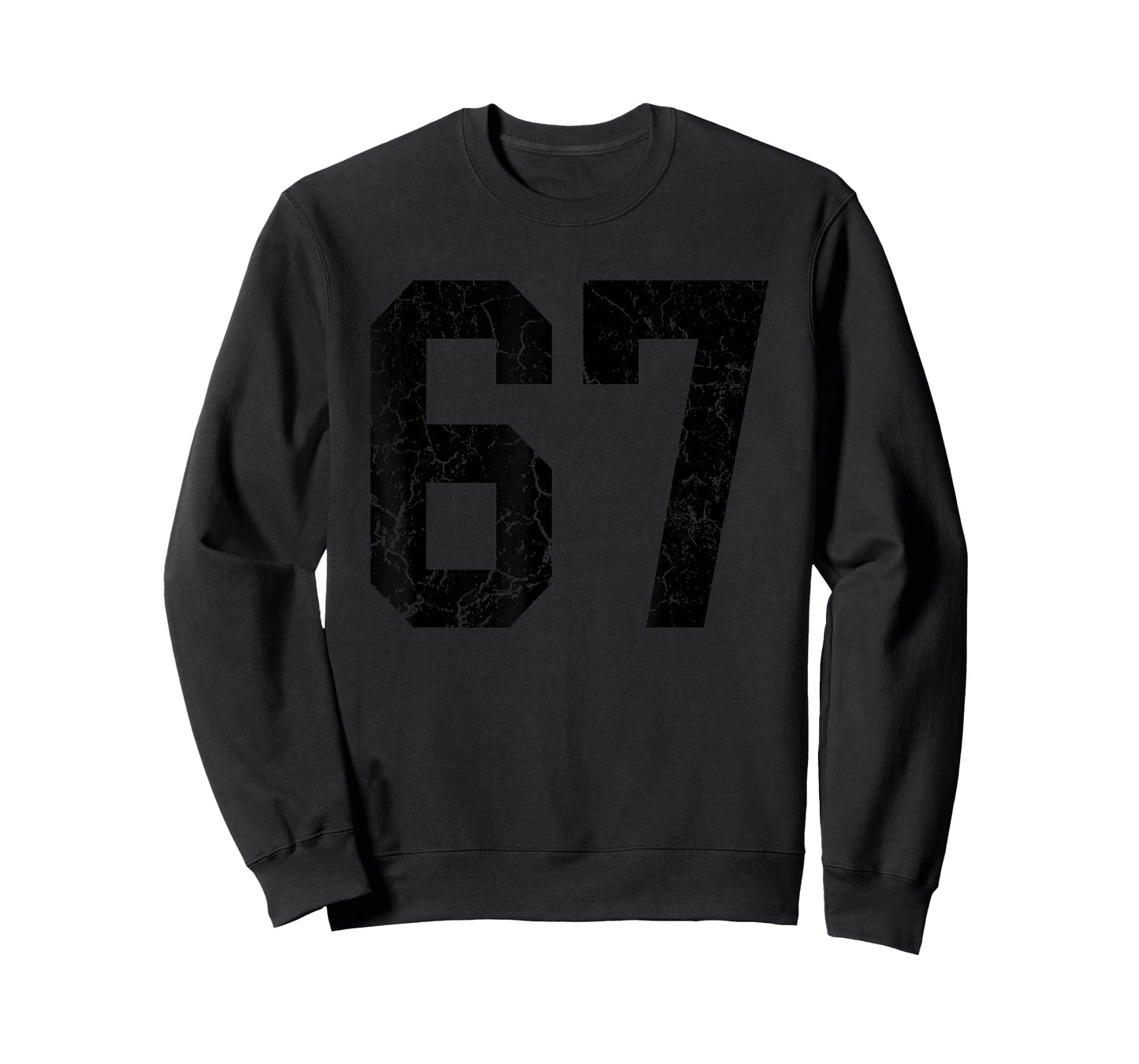 Distressed Black Number 67 Jersey Player Uniform #67 Fan T-Shirt