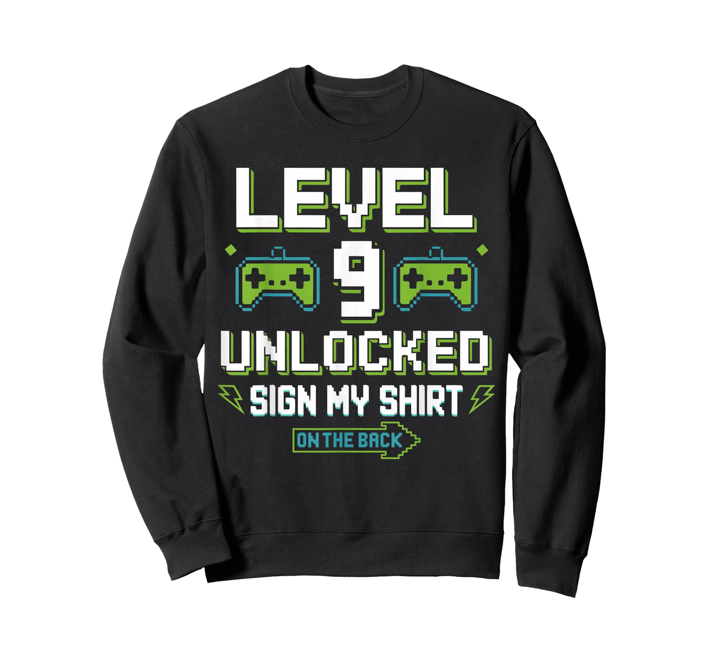 Level 9 Unlocked Sign My Shirt 9th Birthday Gamer Boy Kids T-Shirt