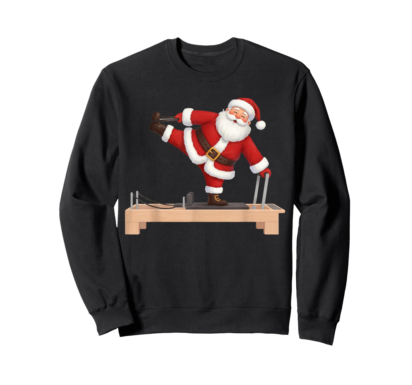 Funny Santa Doing Reformer Pilates Christmas Xmas Pilates T-Shirt