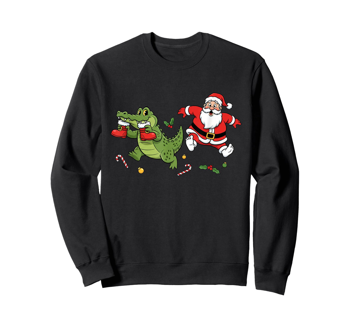 Funny Alligator Santa Claus Boots Christmas Womens Mens Kids T-Shirt
