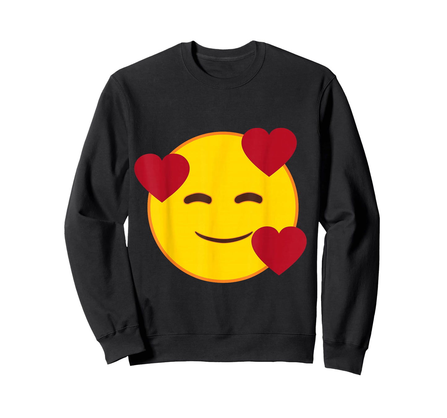 Official Emoji Floating Hearts Yellow Smile Face T-Shirt