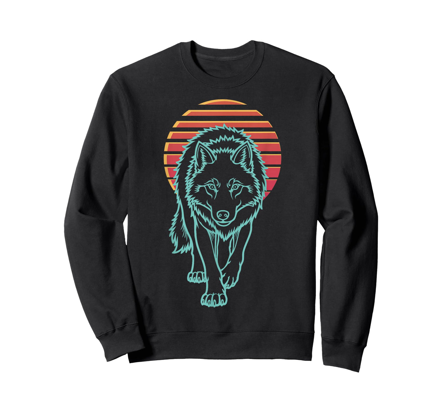 Wolf Lover Animal Retro Synthwave 80s T-Shirt