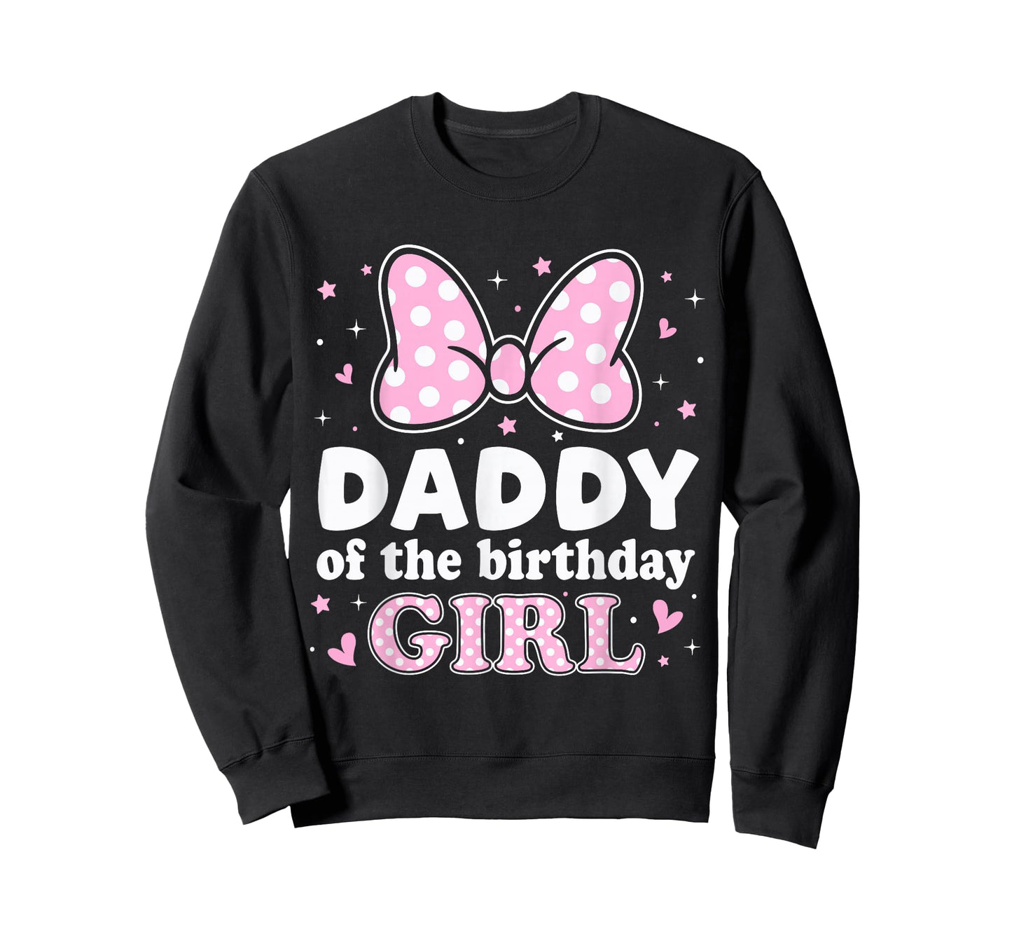 Daddy of The Birthday Girl Cute Pink Bow Family Matching T-Shirt