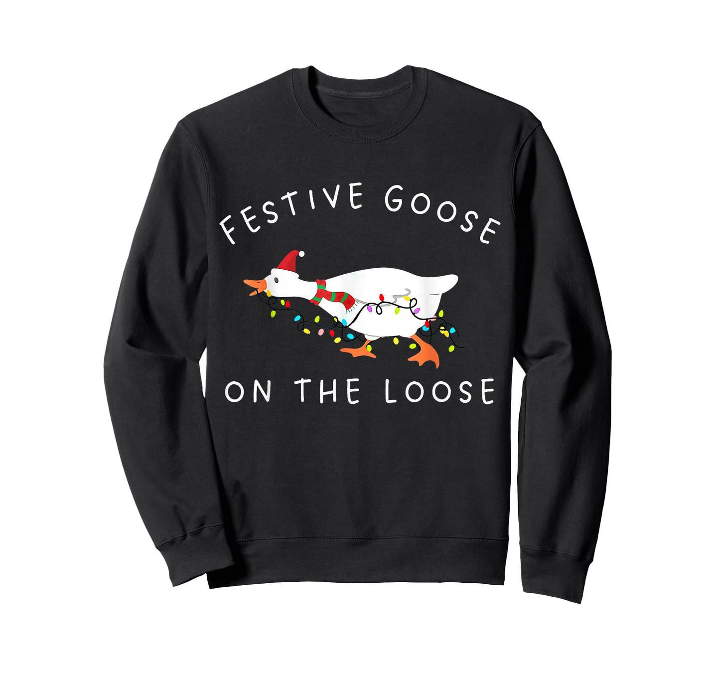 Vintage Funny Festive Goose on The Loose Christmas Retro T-Shirt