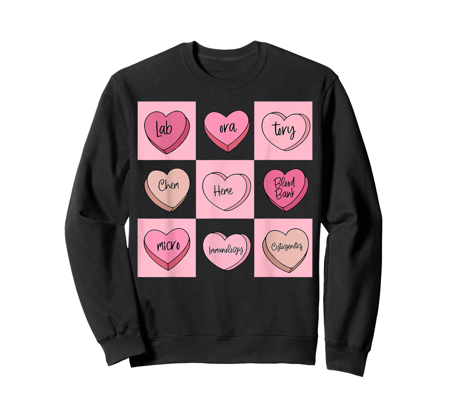 Laboratory Tech Valentines Heart Candy Science Teacher STEM T-Shirt