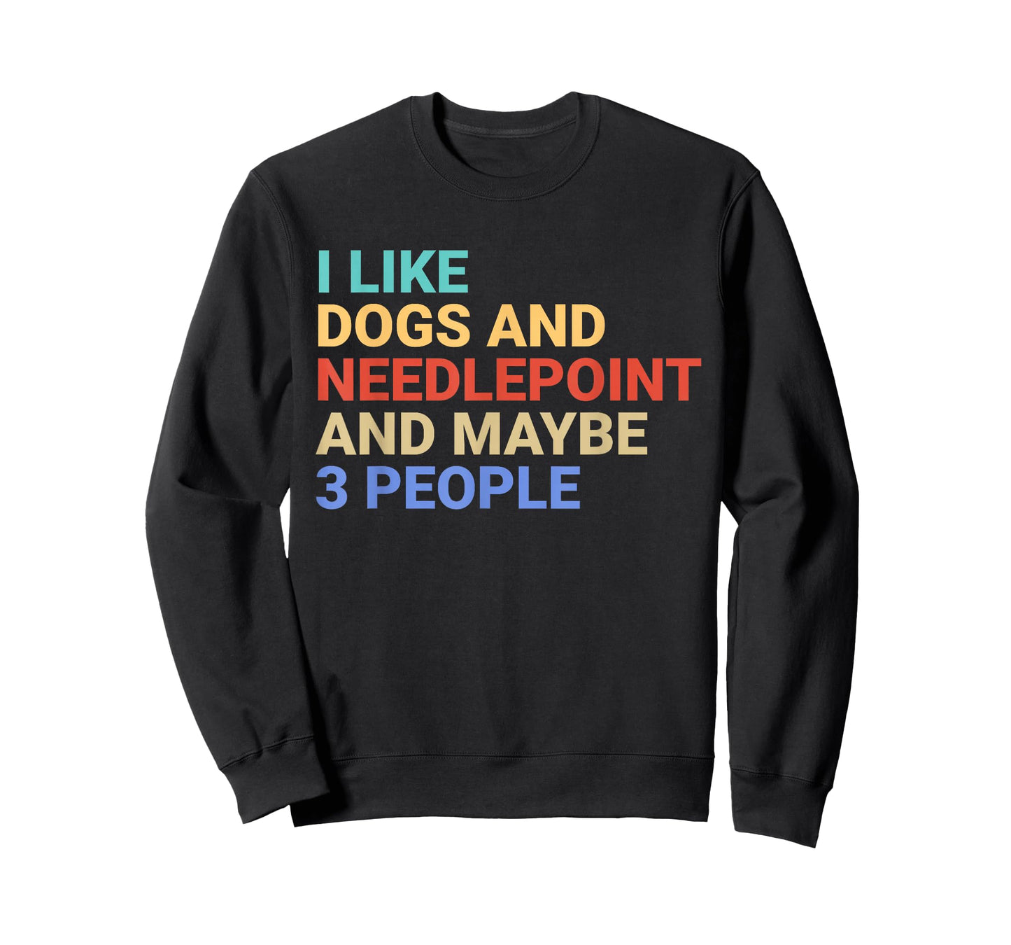 Retro I Like Dogs and Needlepoint Lover Funny T-Shirt