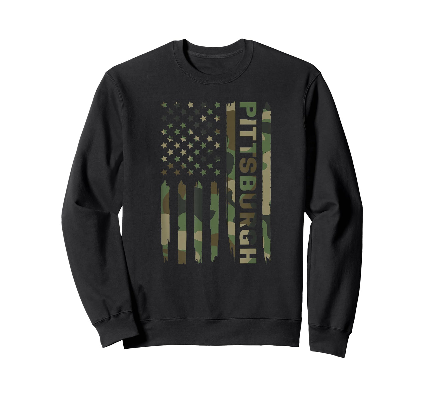 Pittsburgh Camo Military Flag Graphic T-Shirt