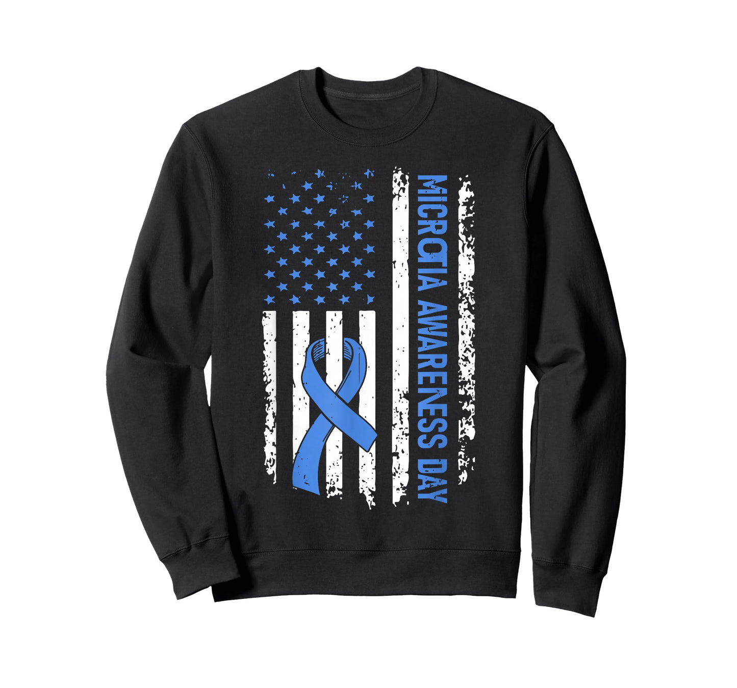 Microtia Awareness Day American Flag Bleu Ribbon T-Shirt