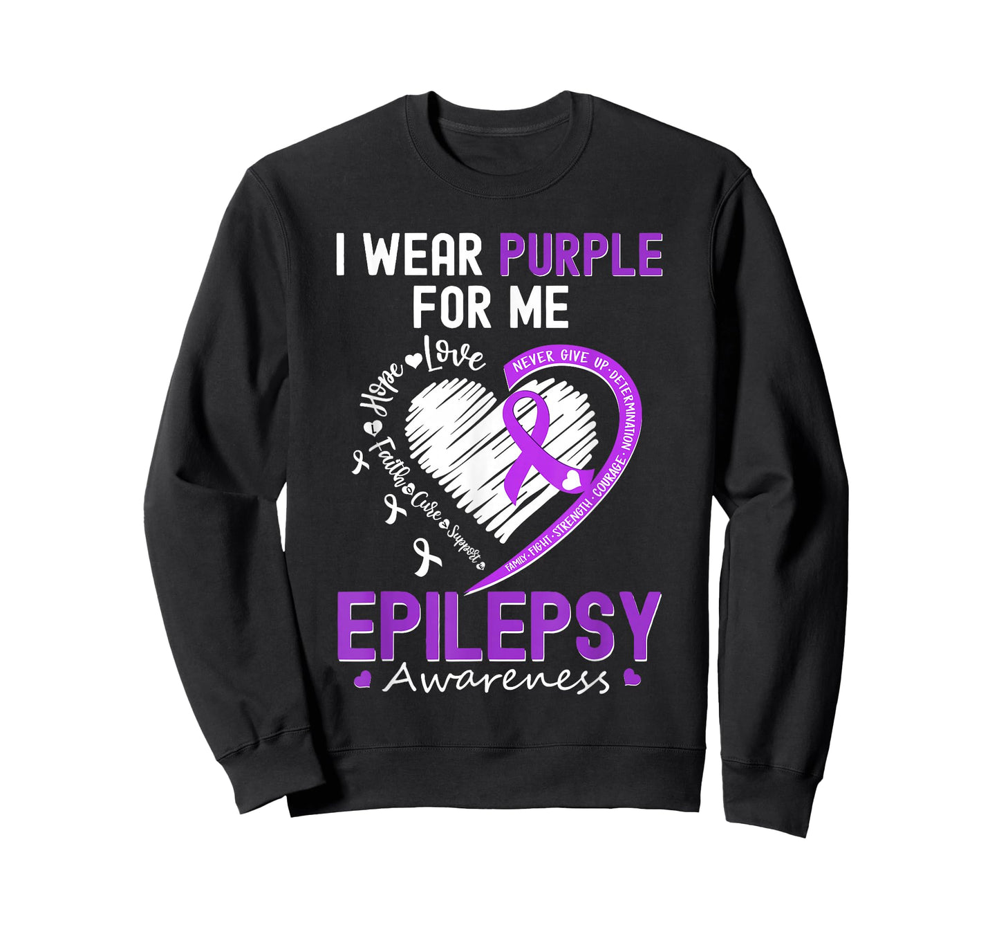I Wear Purple for Me Epilepsy Awareness Month Heart Warrior T-Shirt