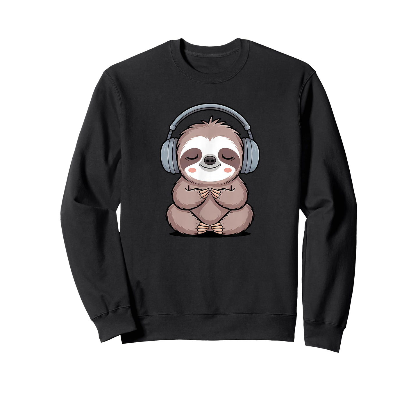 Cute Sloth Wearing Headphones Music and Animal Lover T-Shirt