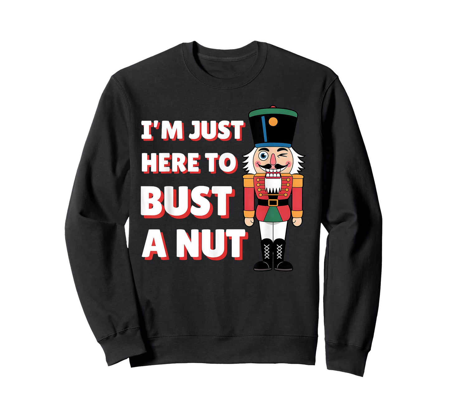 Funny Christmas Nutcracker- Bust a Nut Funny Mens Christmas T-Shirt