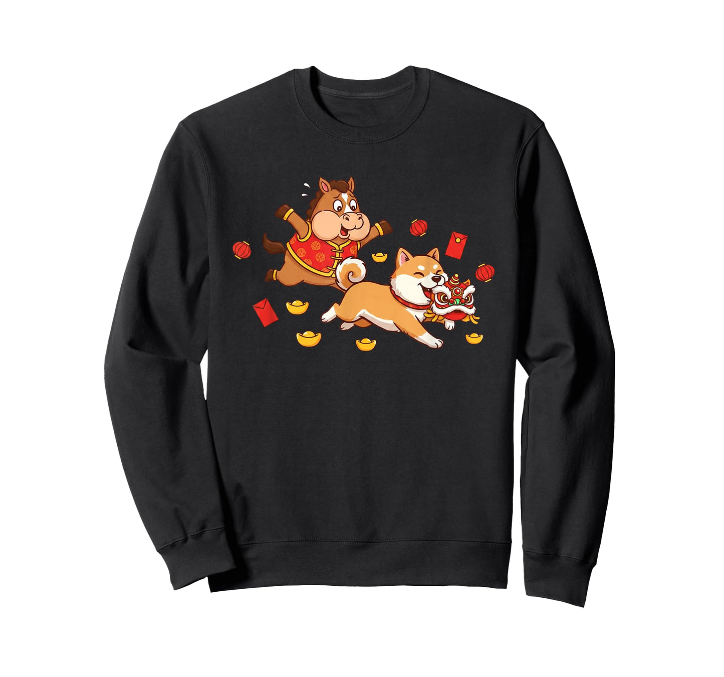 Chinese Horse Akita Funny Kids Mens Womens Happy New Year T-Shirt