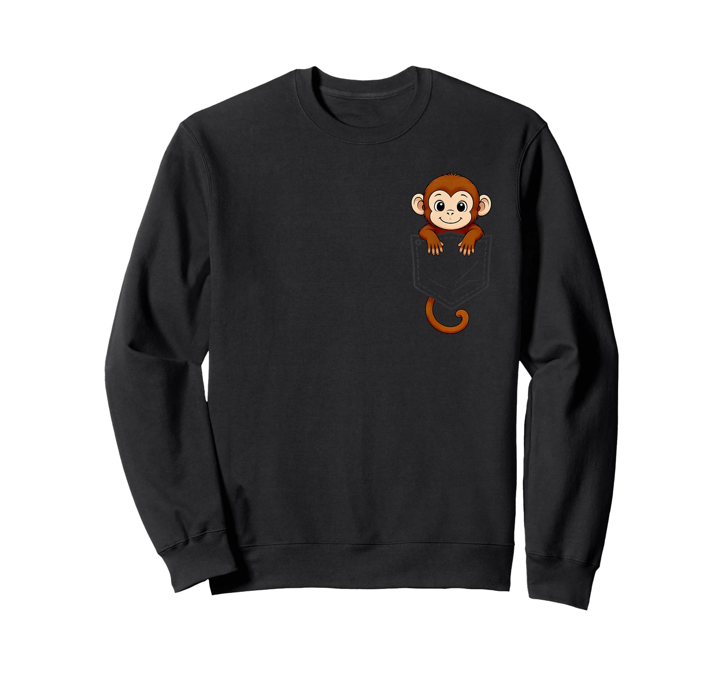 Funny Monkey Peeking in Pocket Zoo Animal Lover T-Shirt