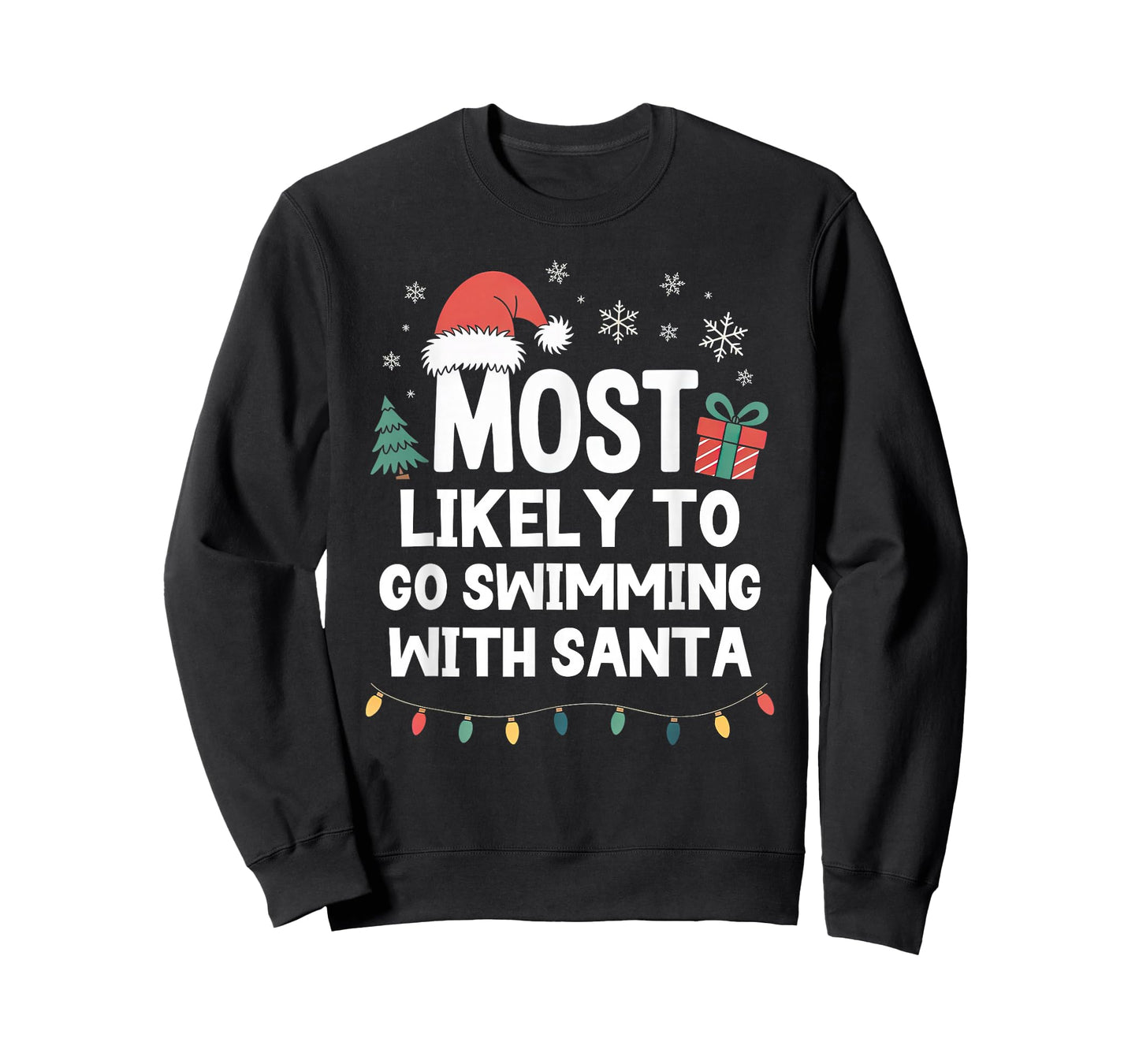Most Likely to Go Swimming with Santa Christmas Swim Swimmer T-Shirt