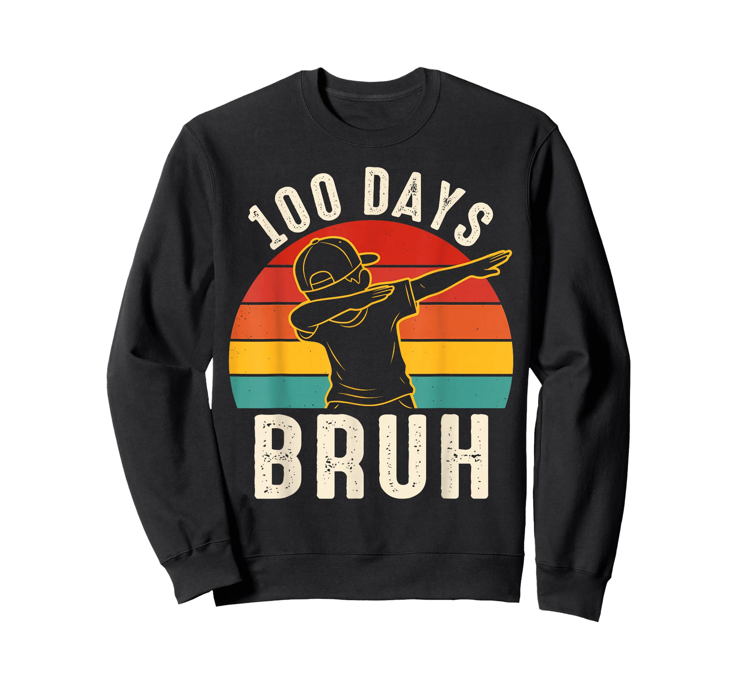 100 Days Bruh Dabbing Boys Funny 100th Day of School Kids T-Shirt