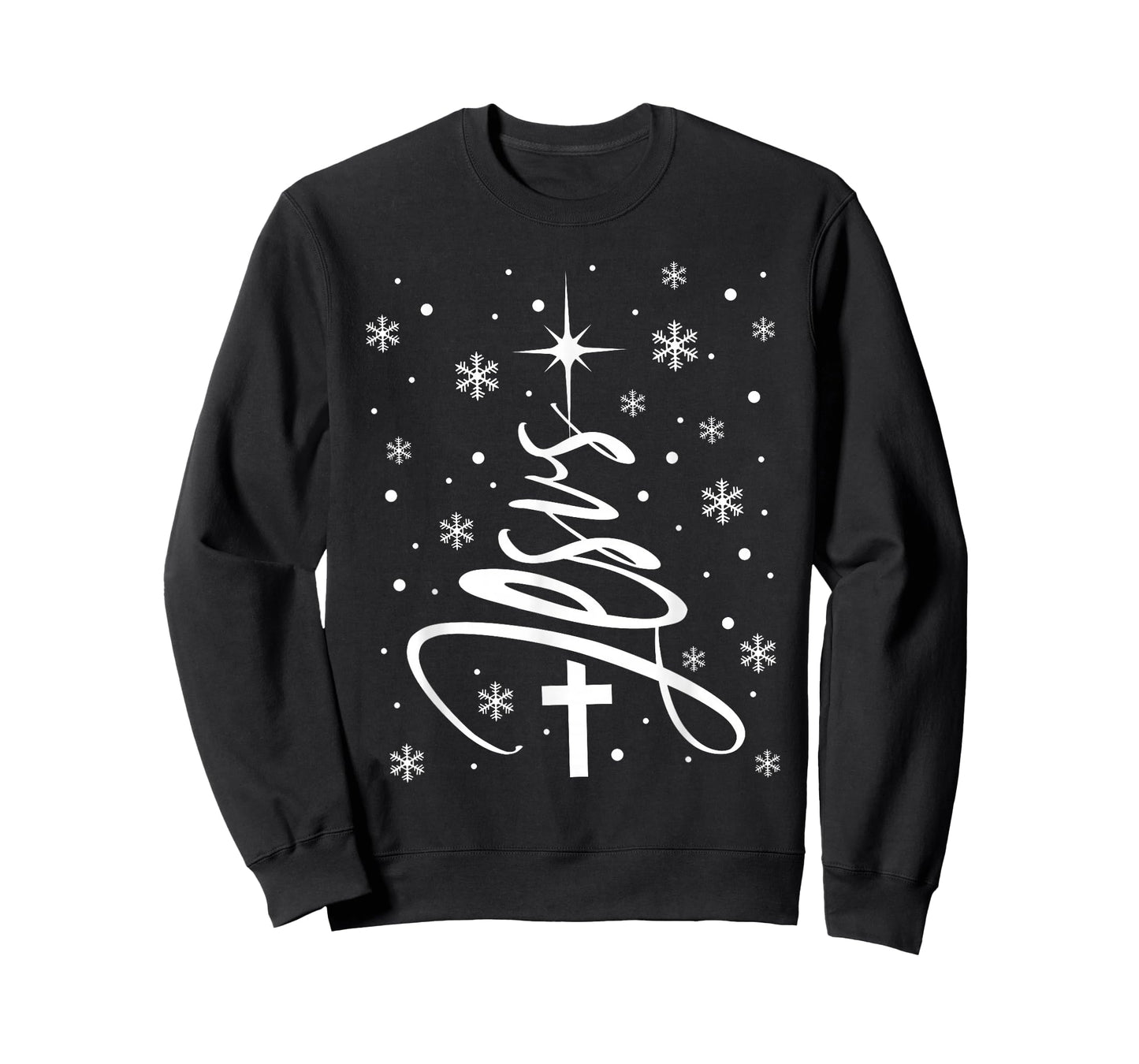 Jesus Christian Xmas Tree Snowflake Holiday Merry Christmas T-Shirt