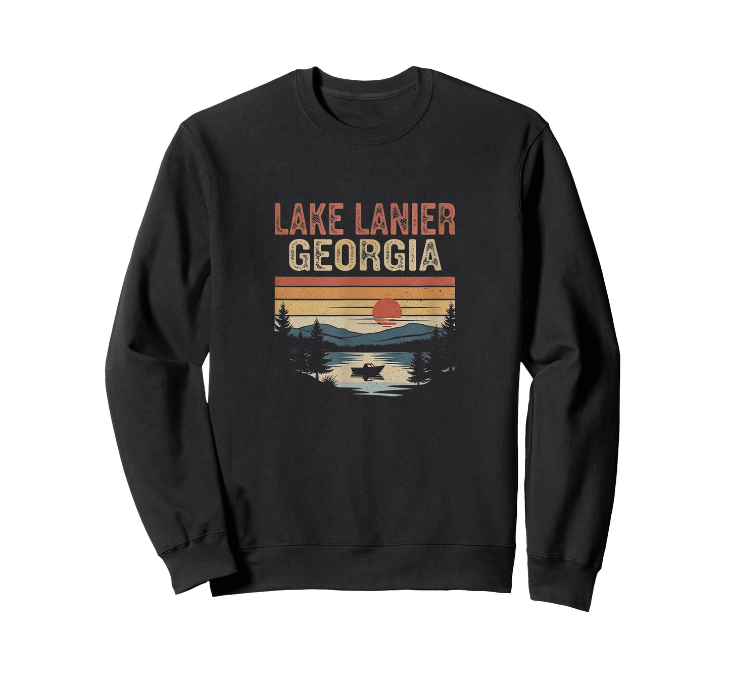 Retro Lake Lanier Georgia Art Design T-Shirt