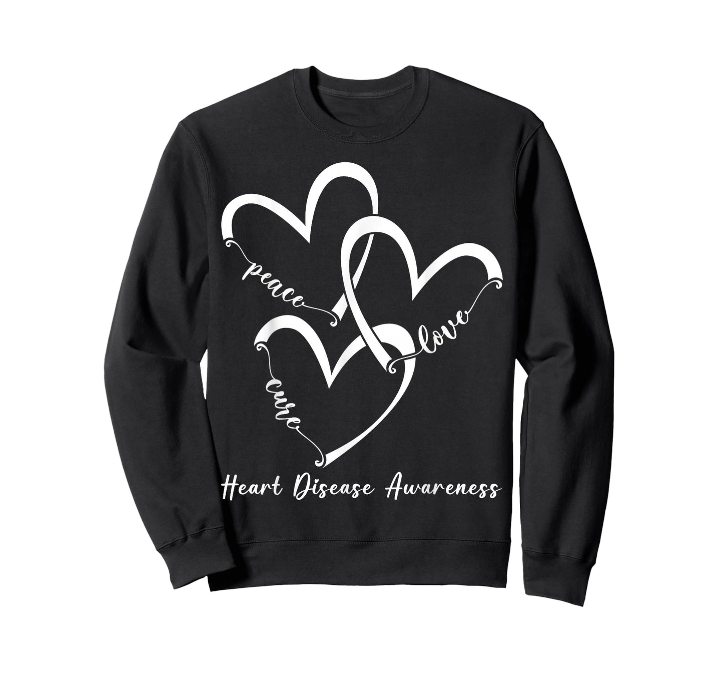 Peace Love Heart Disease Awareness Month We Go Red Men Women T-Shirt