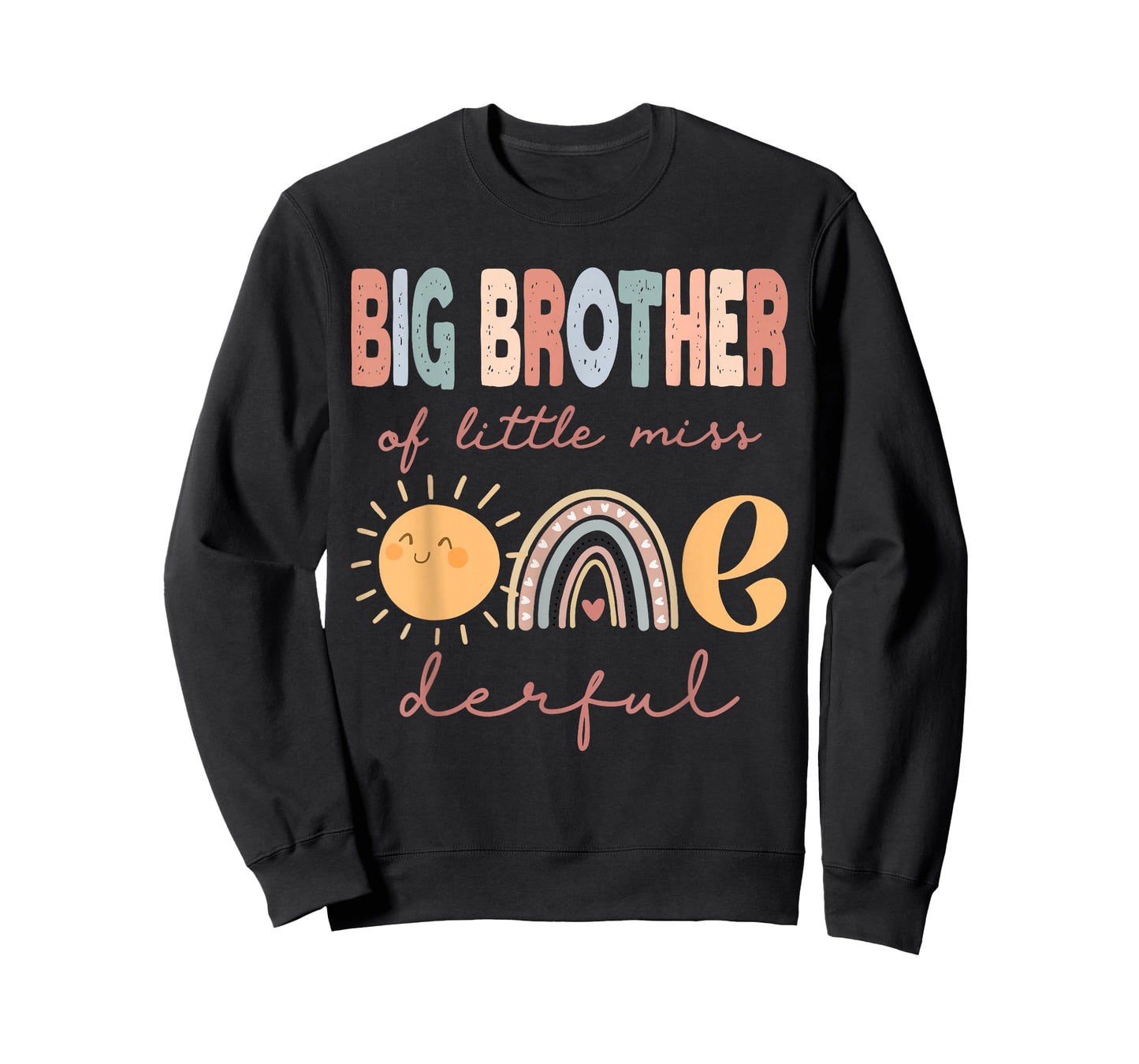 Big Brother of Little Miss Onederful First Birthday Rainbow T-Shirt