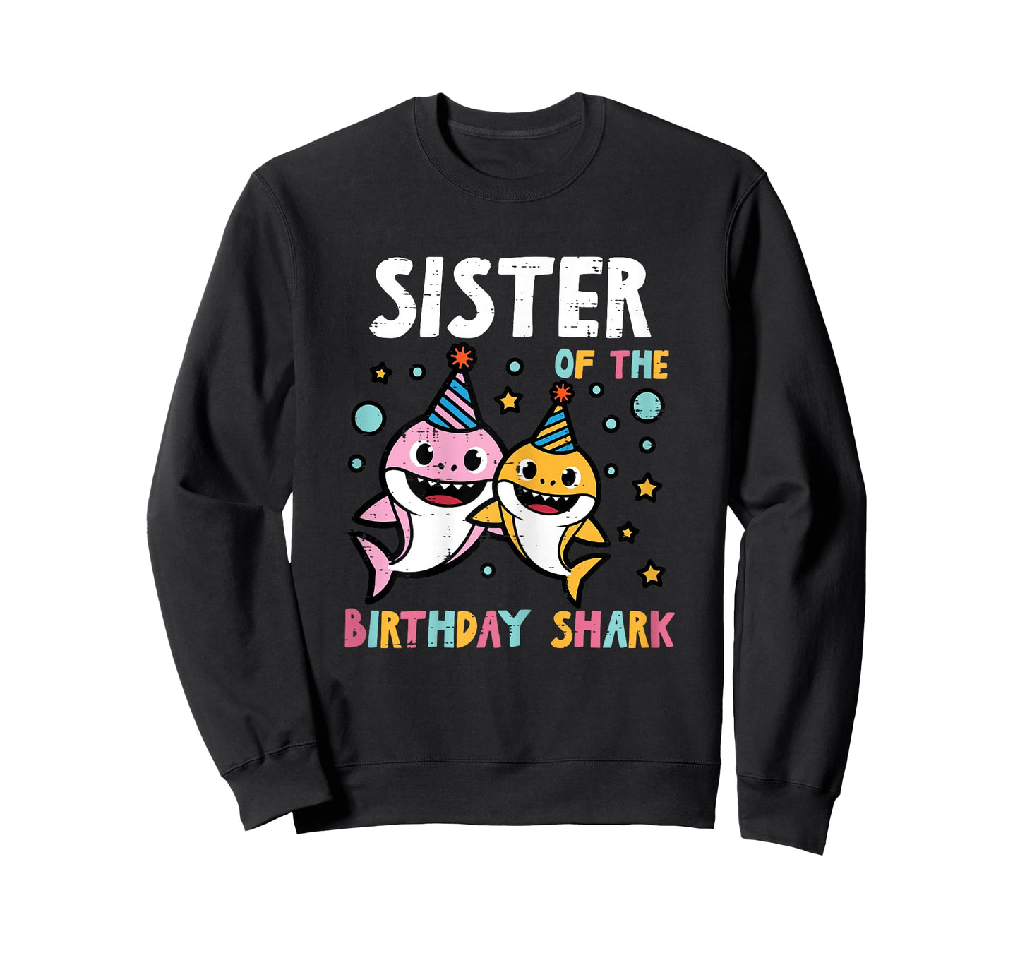 Sister of Birthday Shark Party Family Matching Girls Kids T-Shirt