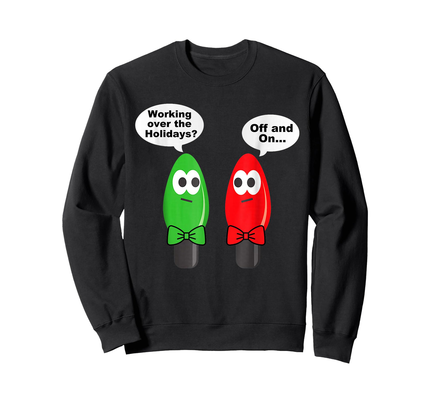 Funny Christmas Lights Joke Light Bulb Working Off On Pun T-Shirt