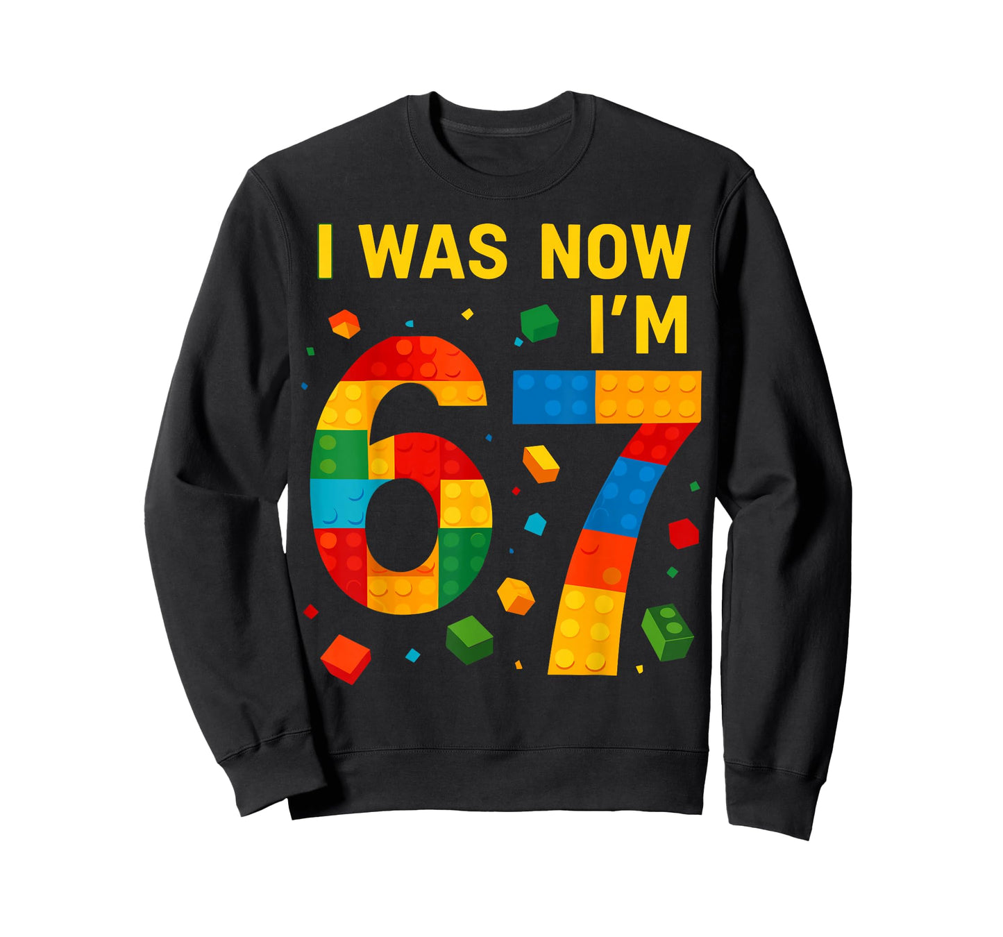 I was 6 Now I'm 7 Building Blocks 7th Birthday Kids T-Shirt