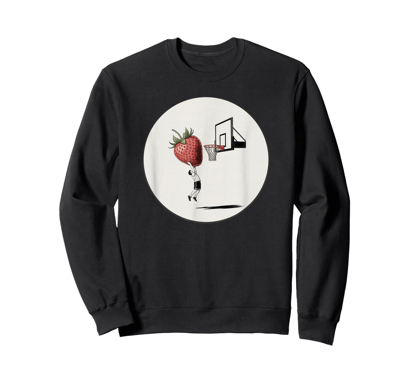 Basketball Player Dunking Giant Strawberry, Funny T-Shirt