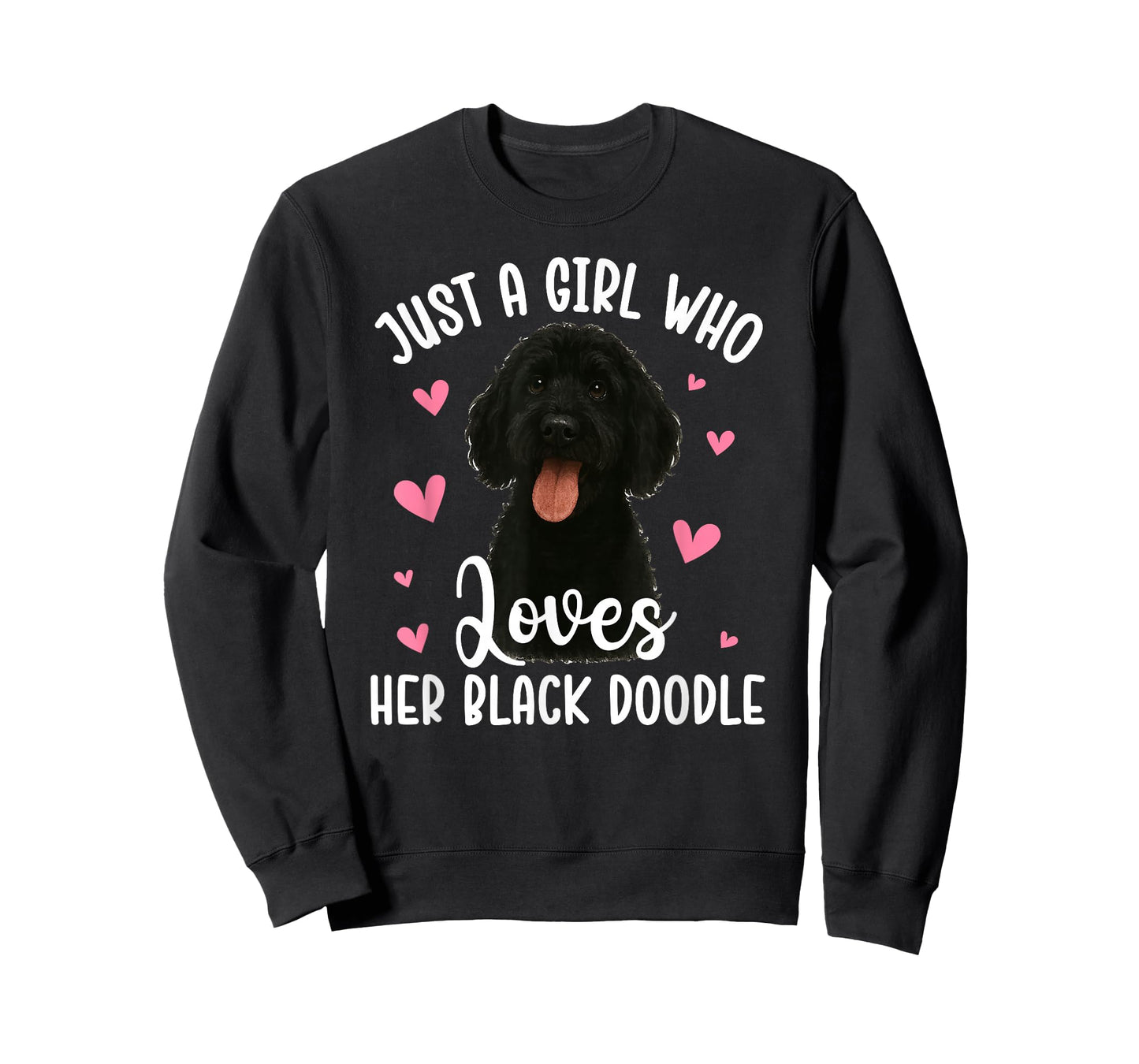 Girl Who Loves Her Black Doodle Mom Black Goldendoodle Owner T-Shirt
