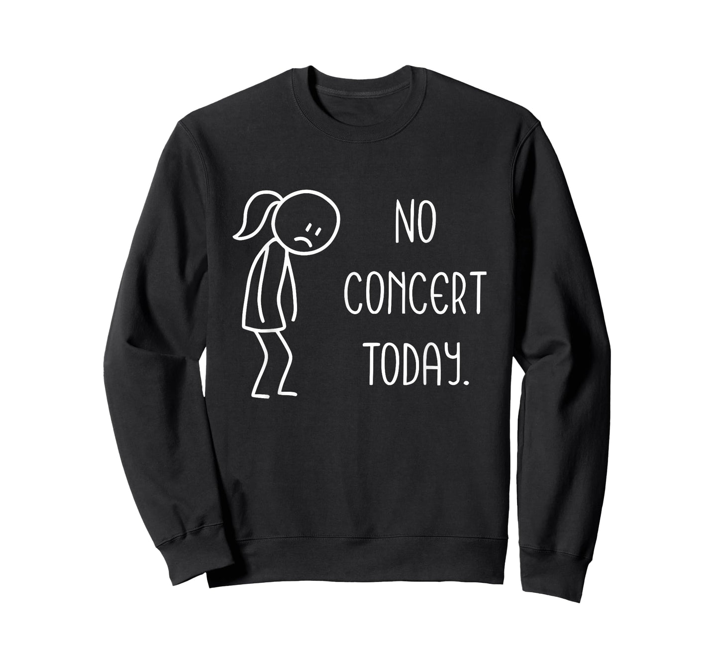 Sad Stick Figure Music Concert Lovers - No Concert Today T-Shirt