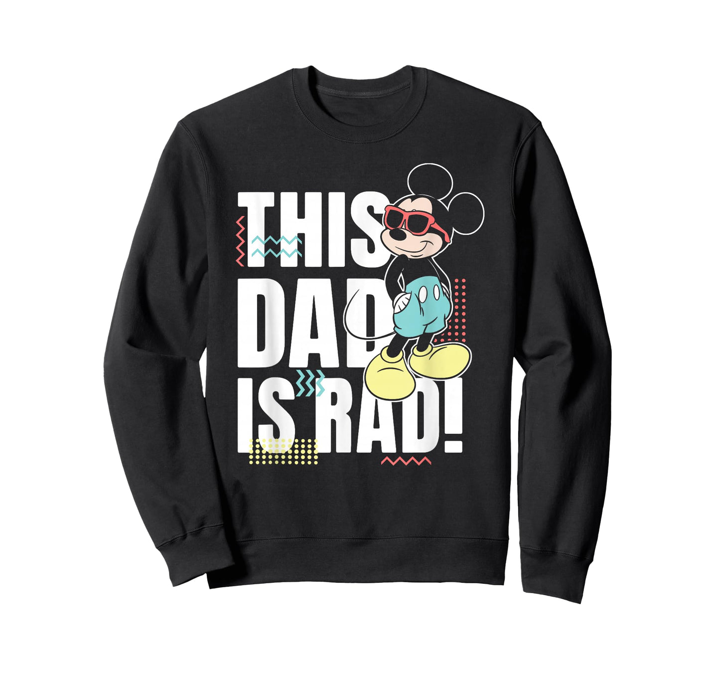 Disney Mickey and Friends This Dad is Rad 90s Vibes Poster T-Shirt