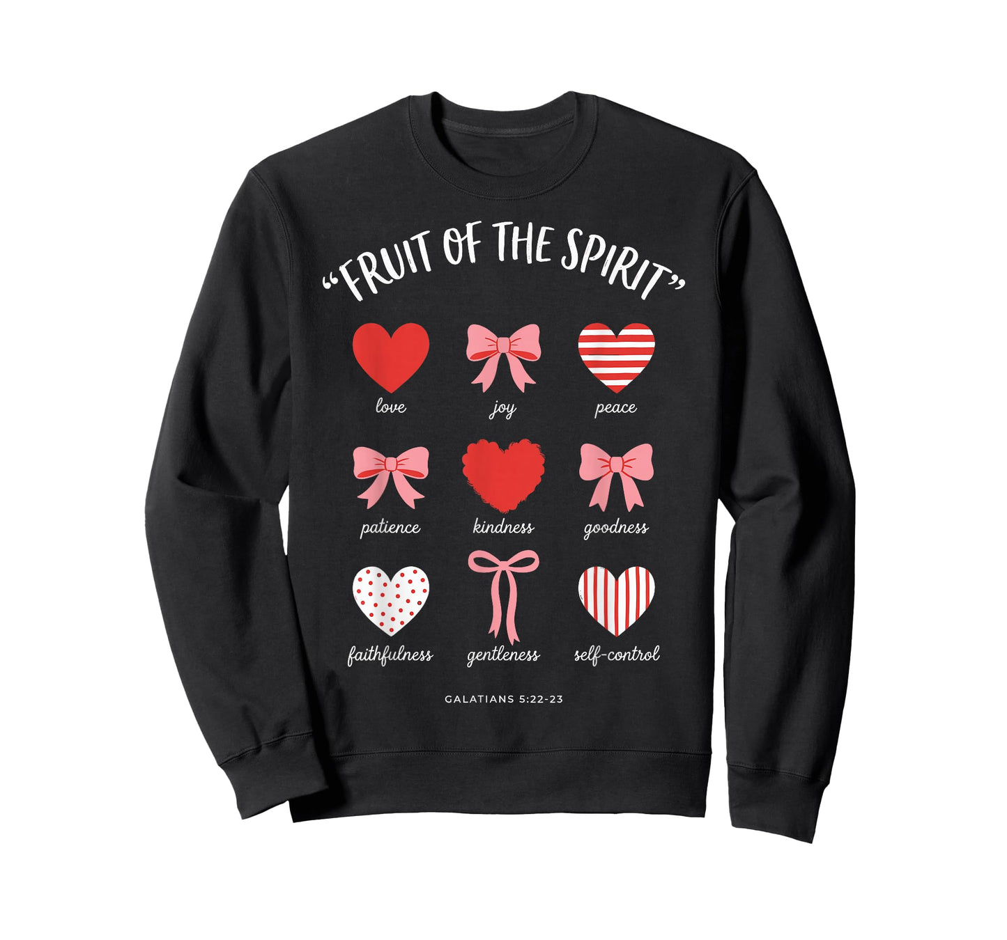 Fruit of The Spirit Bows Hearts Galatians 5:22 Christian T-Shirt