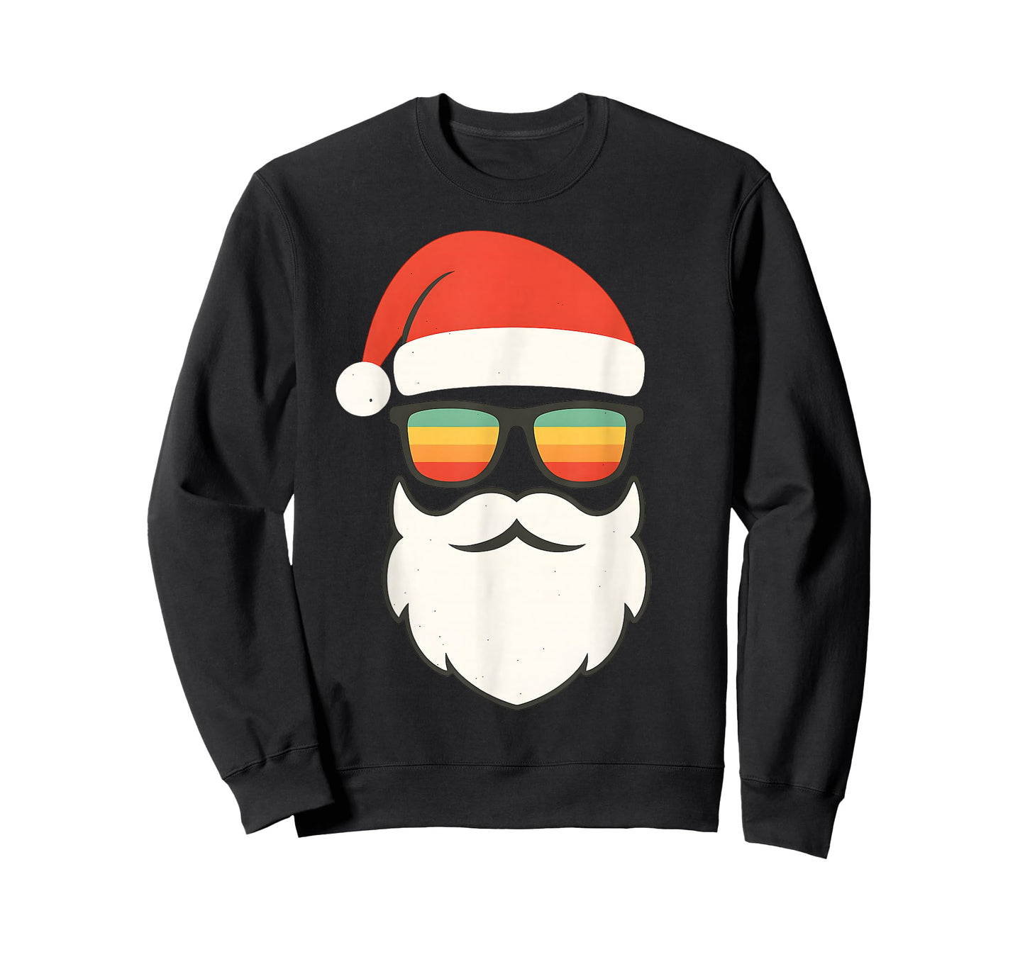 Fun Santa Face with Sunglasses Funny Christmas for Men Boys T-Shirt