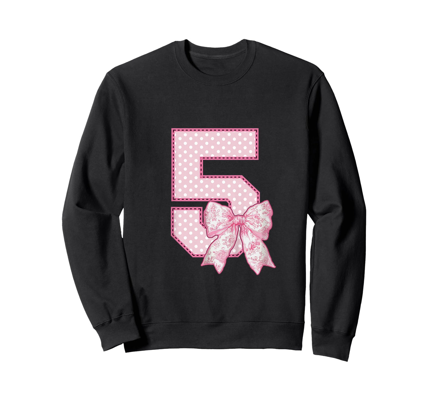 Kids 5th Birthday Shirt Girl Coquette Bow Kids Five 5 Year Old T-Shirt
