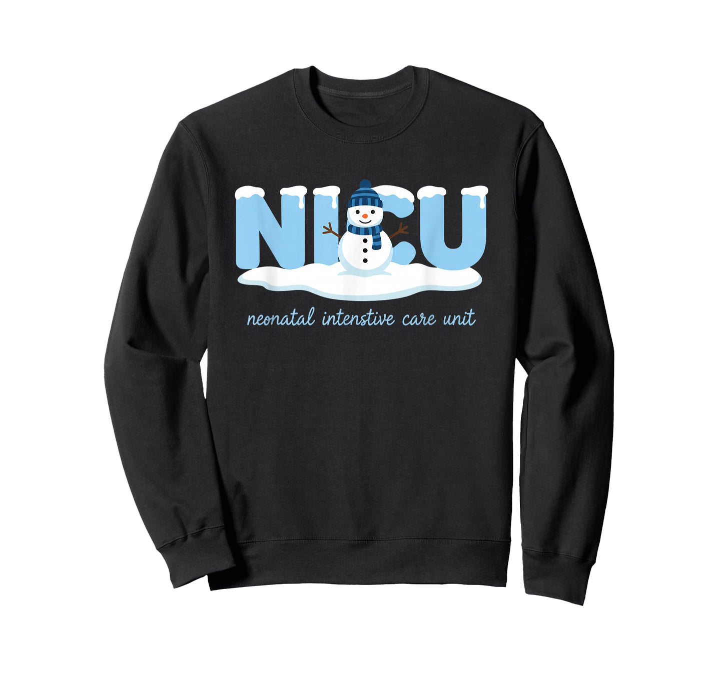Nurse NICU Nurse Neonatal Intensive Care Unit Winter Snowman T-Shirt