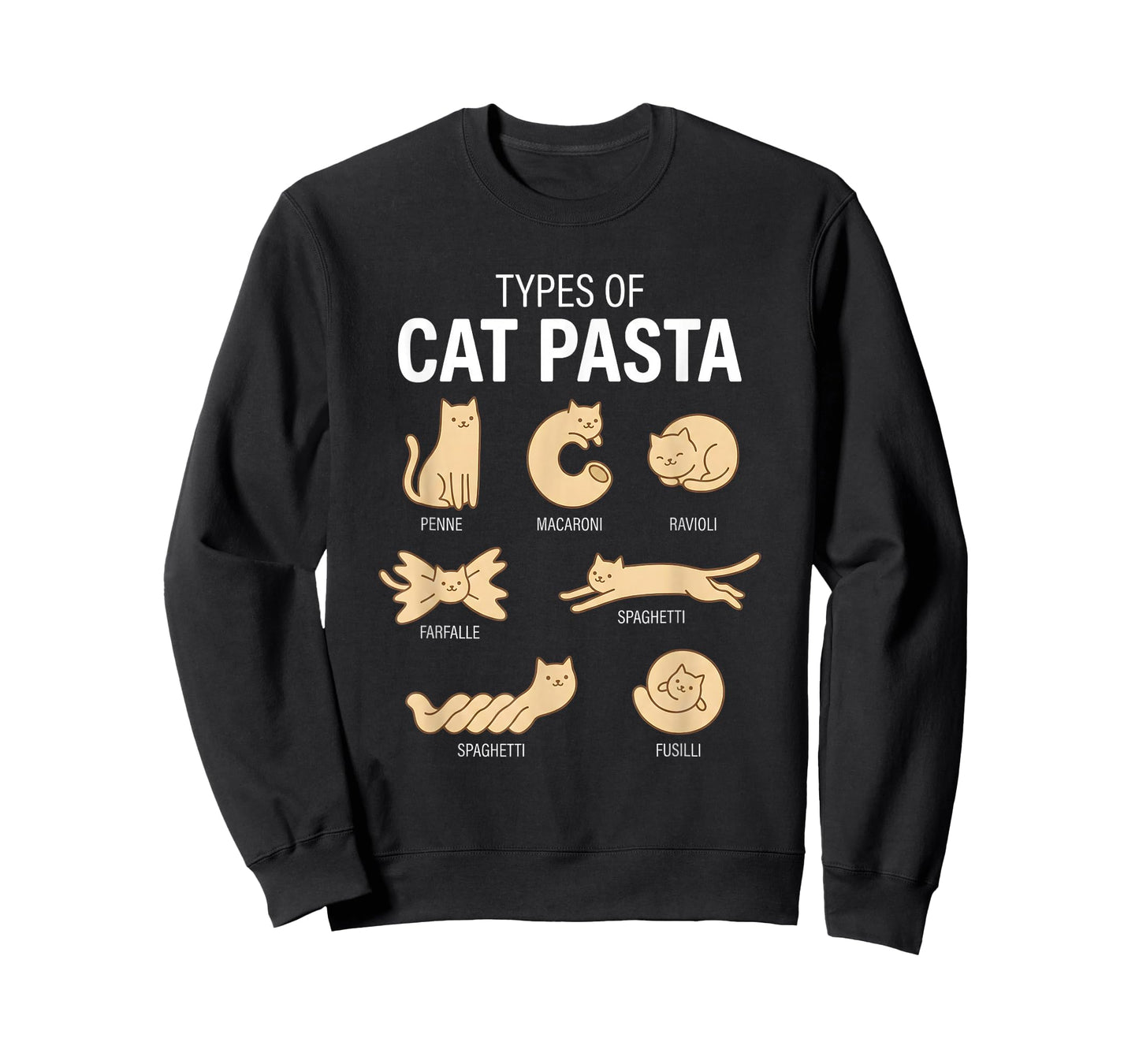 Funny Types of Cat Pasta Cute Kawaii Cat Lover Men Women T-Shirt