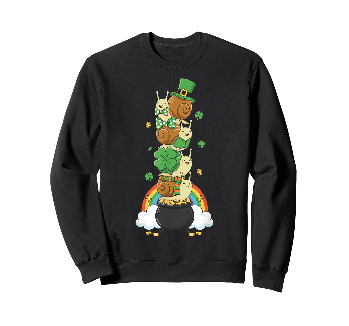 Funny Snail Clover St Patricks Day Womens Mens Kids T-Shirt