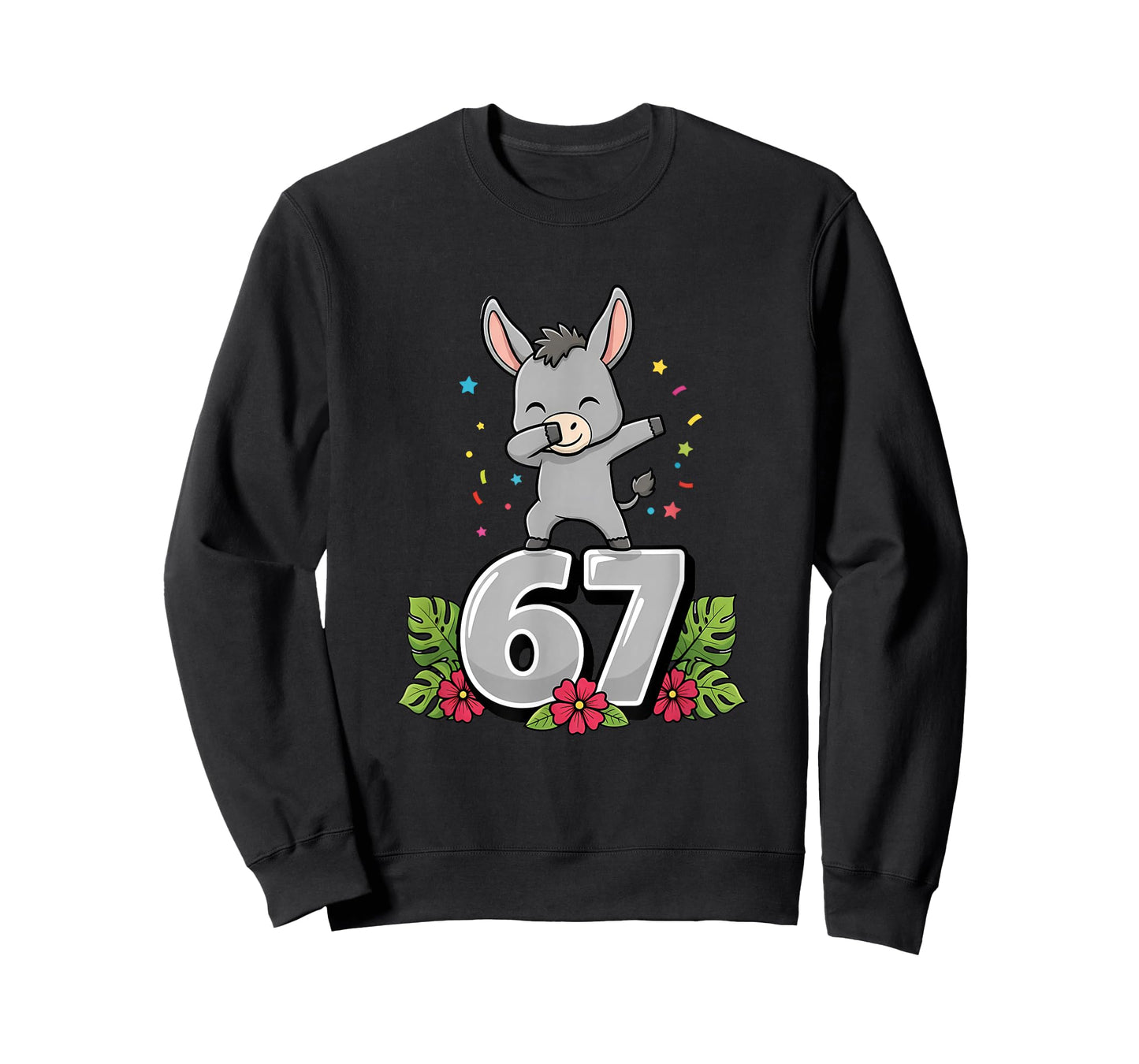 Six Seven Meme Dabbing Baby Donkey 67 Funny Gen Z Apha T-Shirt