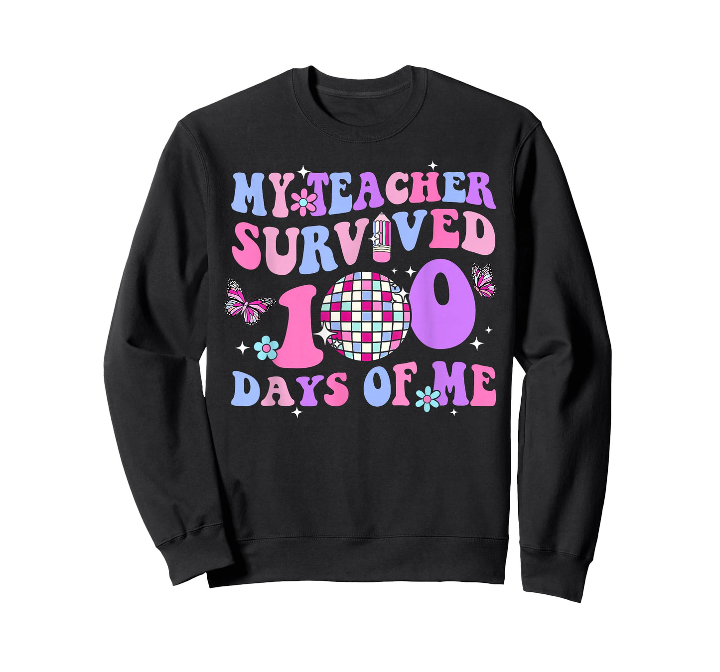 Funny School My Teachers Survived 100 Days of Me Student Kid T-Shirt