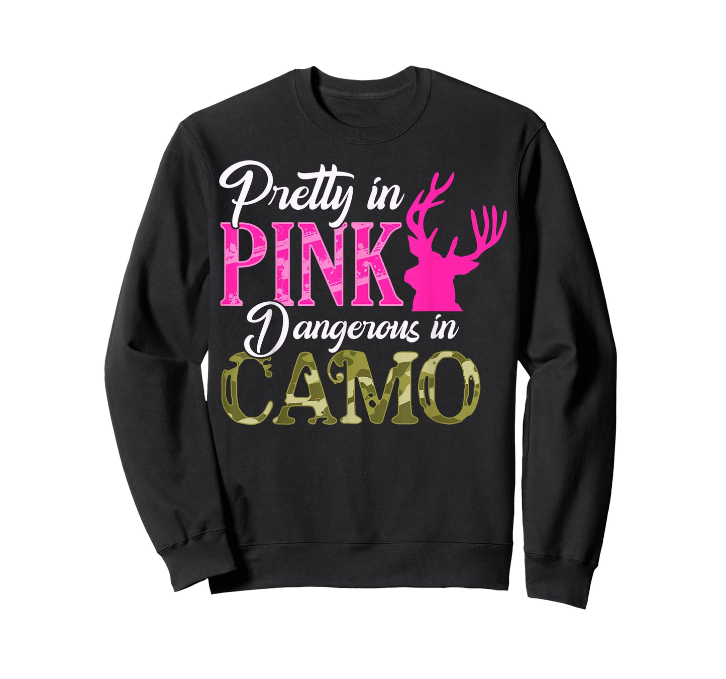 Pretty Pink and Dangerous in Camo Hunter Girl for Women Kids T-Shirt