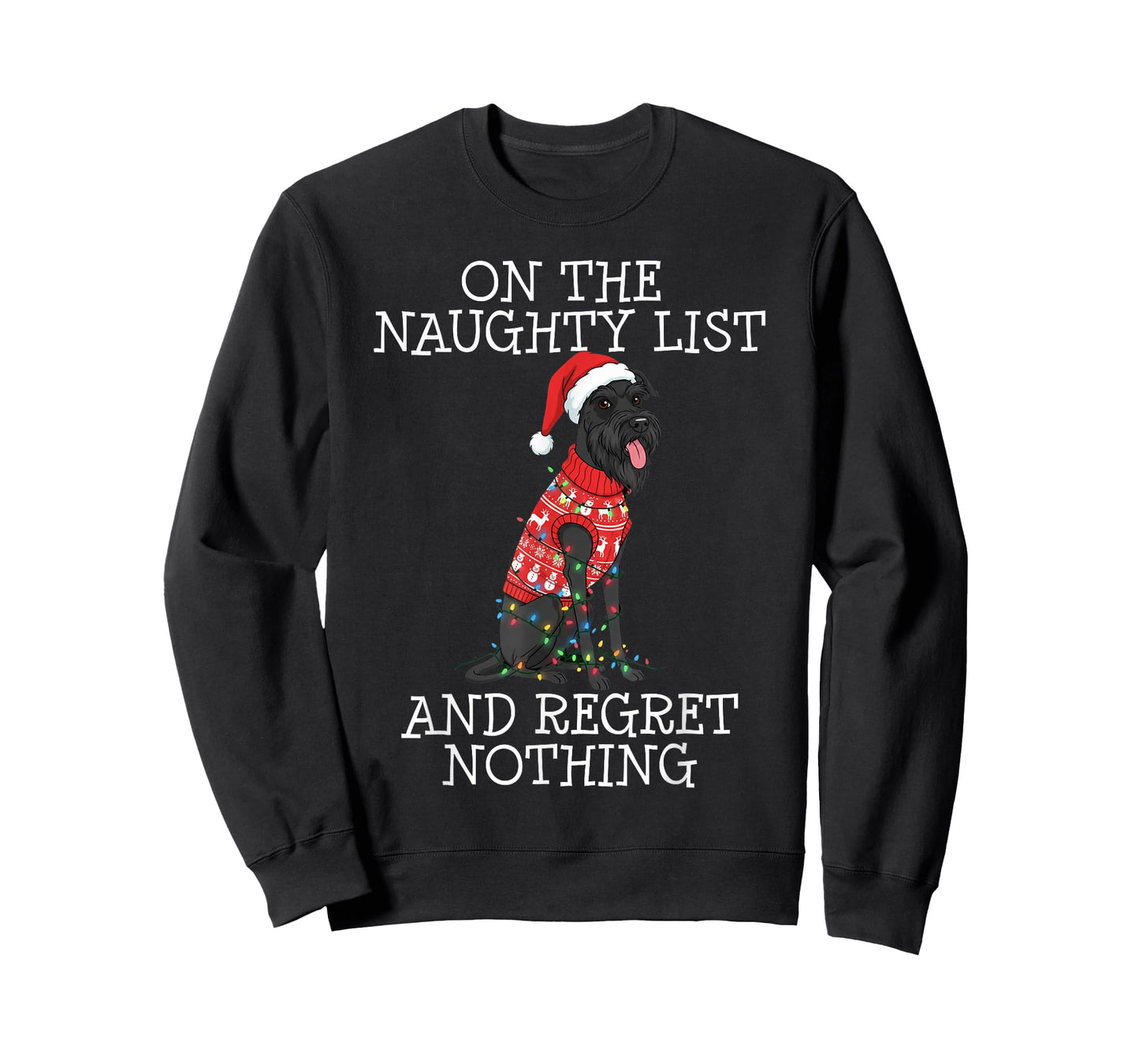 Funny Christmas Giant Schnauzer Naughty List T-Shirt