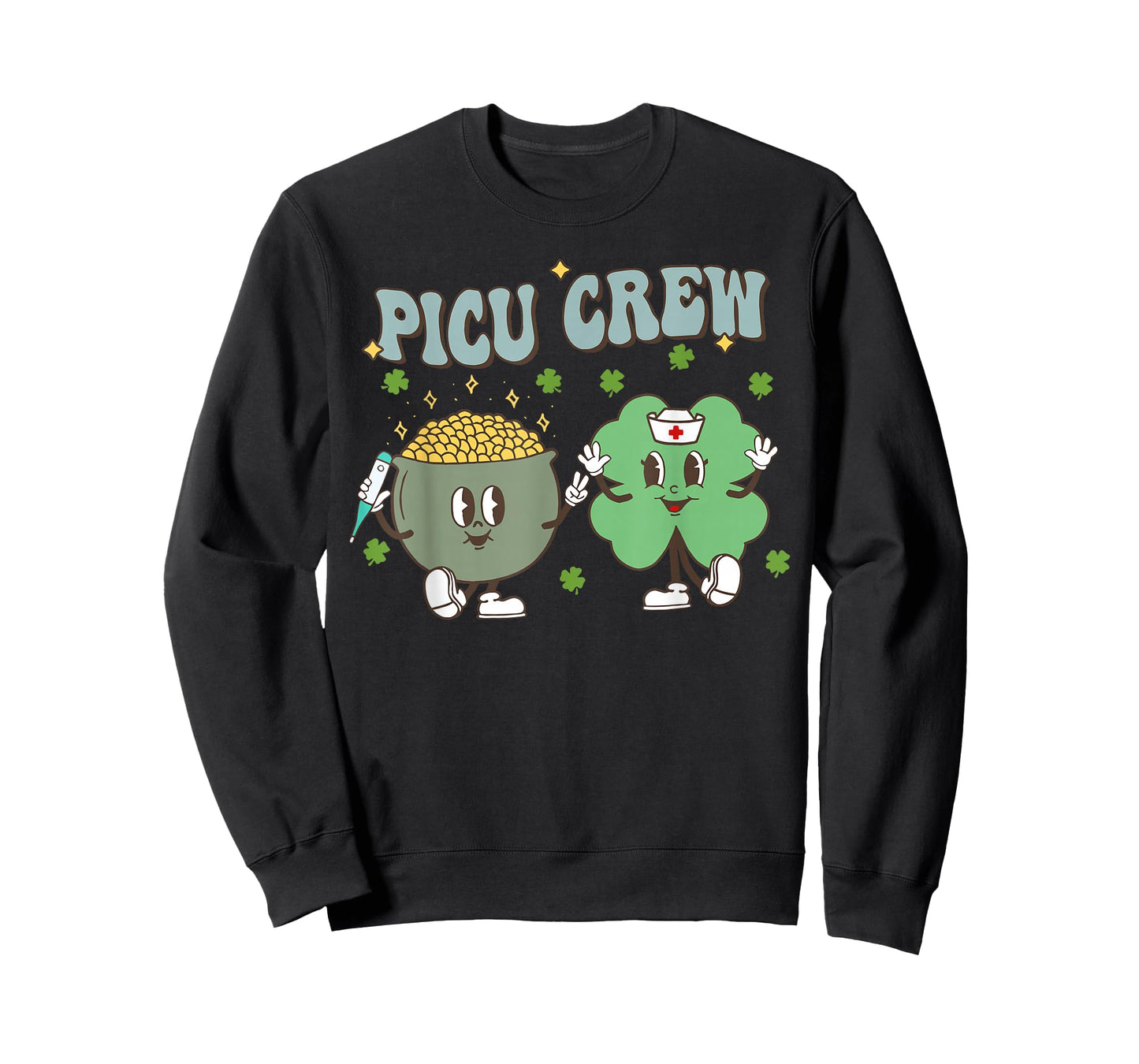 PICU Crew Shamrock St Patricks Day Pediatric ICU Nurse RN T-Shirt