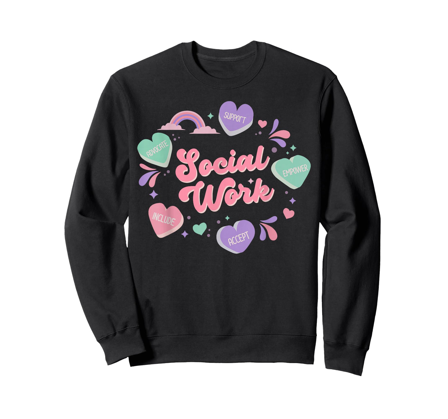 Social Work Candy Heart Valentines Day School Social Worker T-Shirt