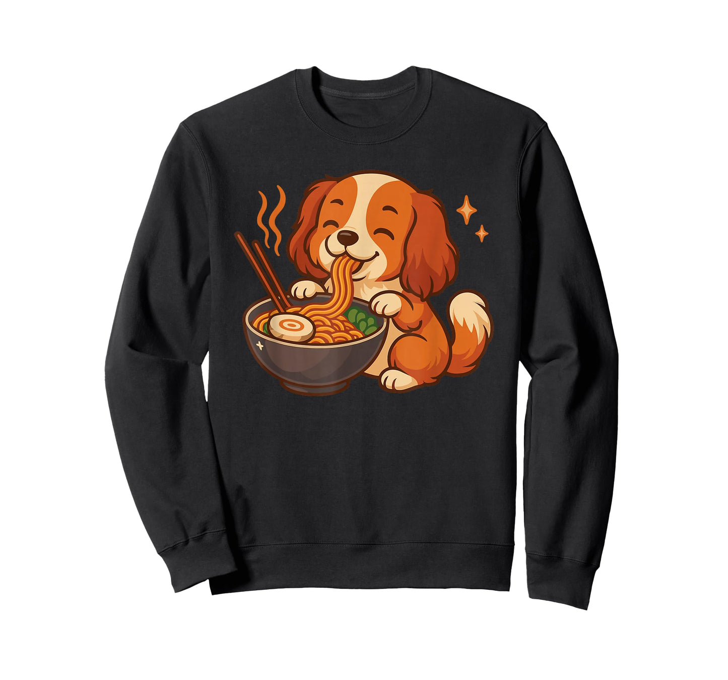 Cavalier Charles King Spaniel with Ramen Noodles Kawaii Dog T-Shirt