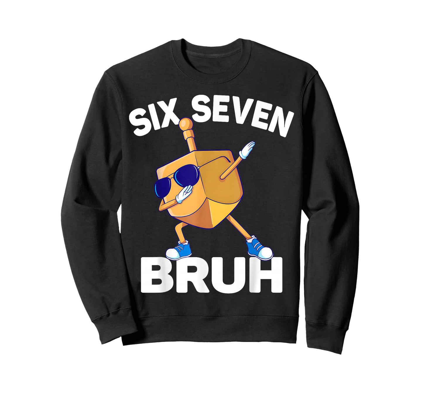 Six Seven Bruh Dabbing Dreidel Hanukkah Chanukah 67 Meme T-Shirt