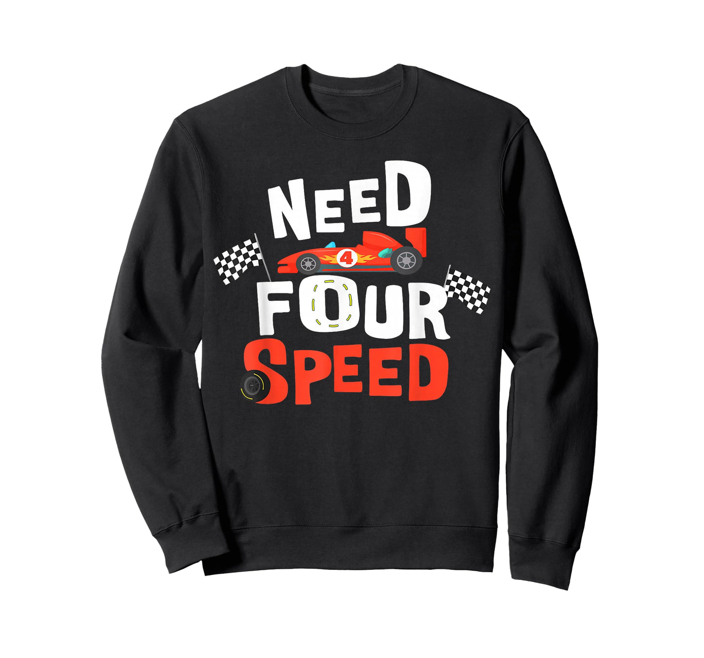 Race Car 4th Birthday Boy Need Four Speed 4 Years Old Bday T-Shirt