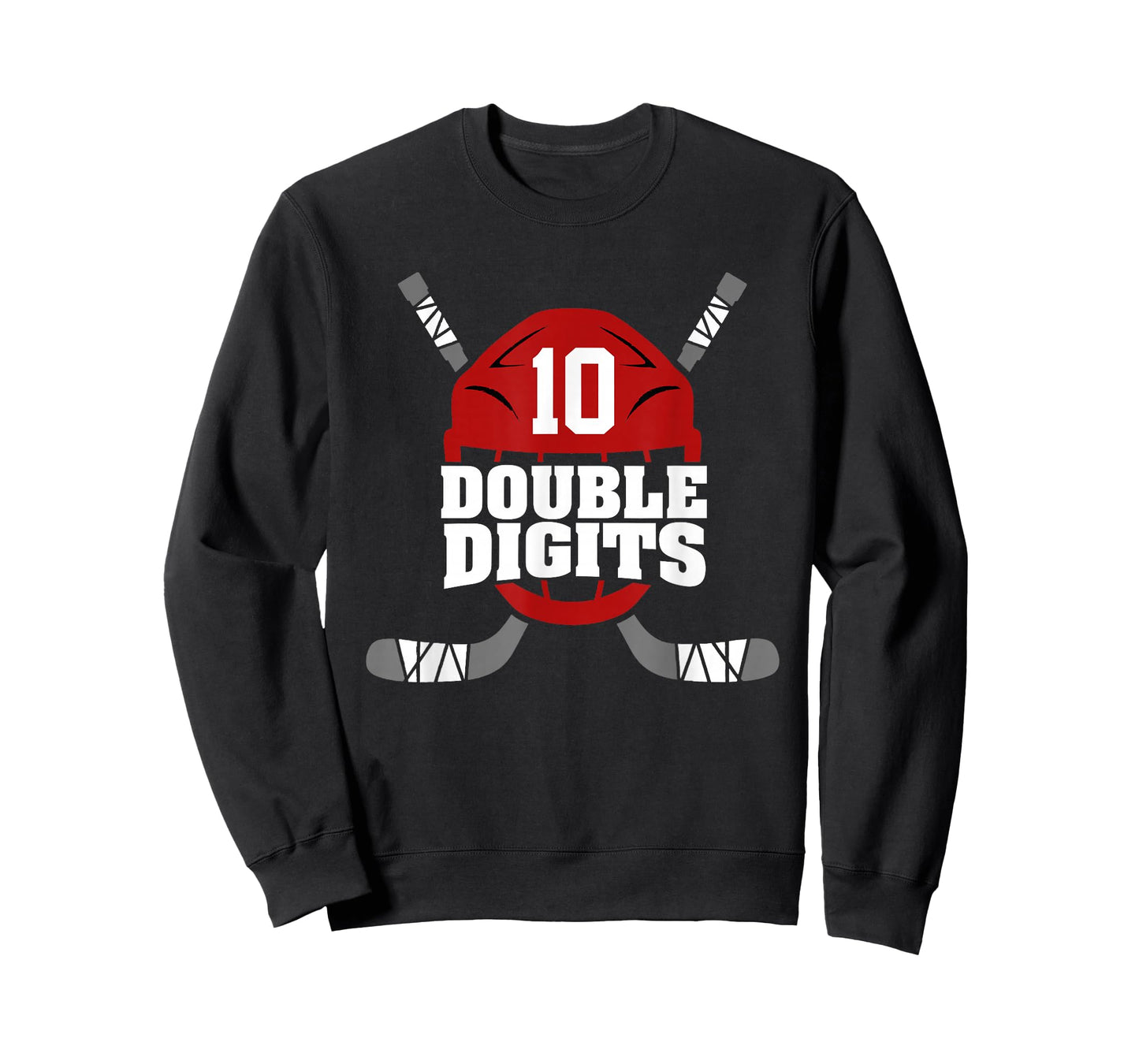 Double Digits 10 Year Old Boy Hockey 10th Birthday T-Shirt