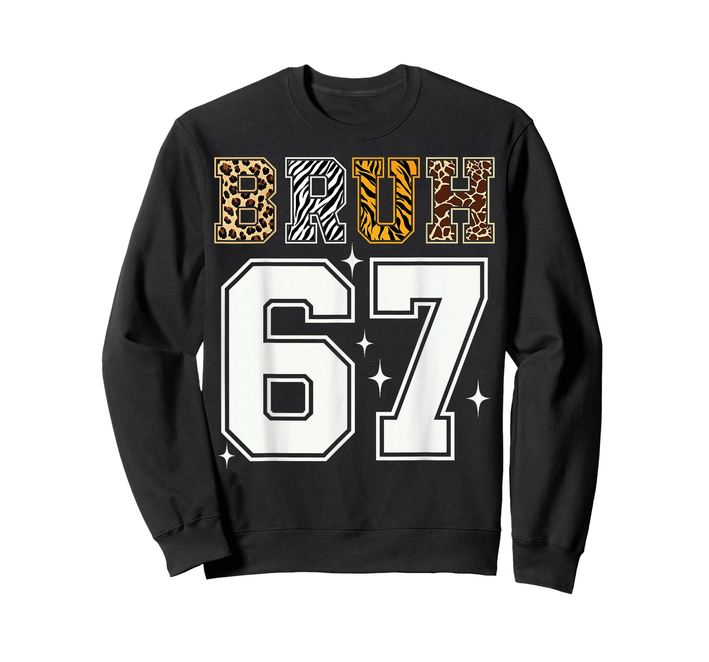 Bruh 67 Meme Tee Six Seven Kids Boys Animal Print T-Shirt